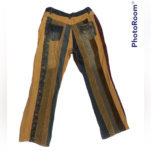 Liquidx jeans up & down patch work stitched of corduroy and jeans - Picture 2 of 3